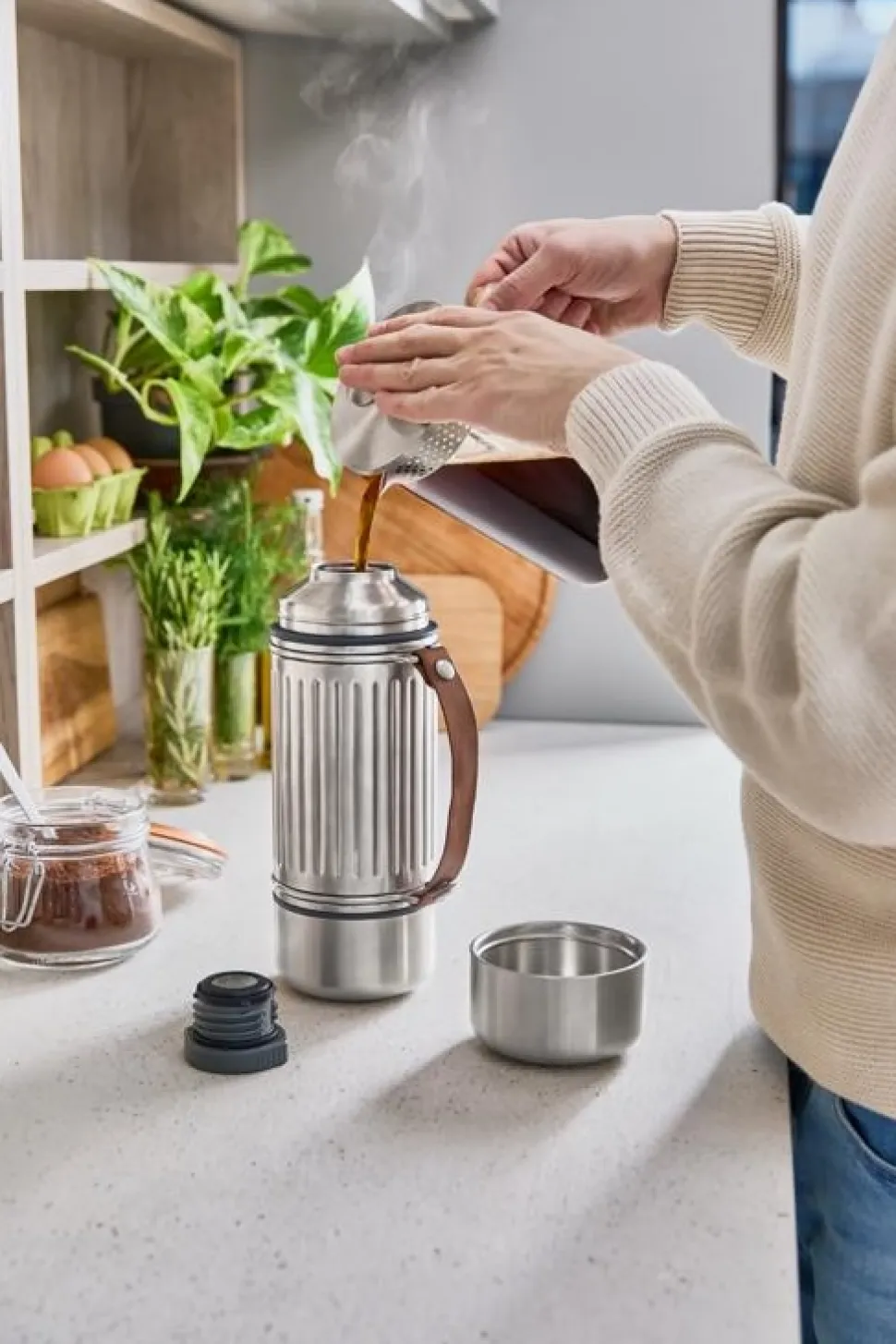 Thermoskan Black+Blum Explorer Flask Zilver 1L