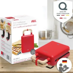 Tosti- en wafelijzer ADE 2-in-1 Rood
