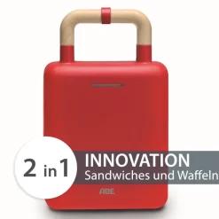 Tosti- en wafelijzer ADE 2-in-1 Rood