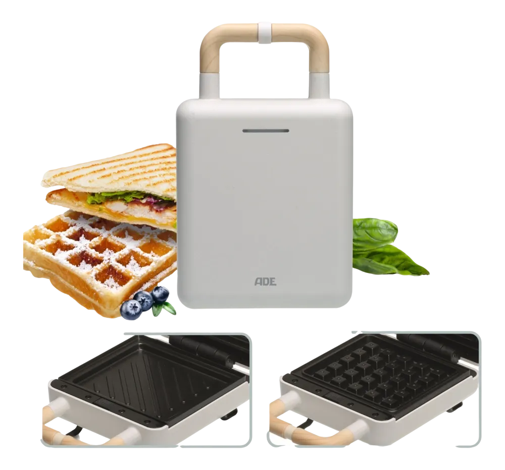 ADE Tosti- en wafelijzer 2-in-1 Wit 23