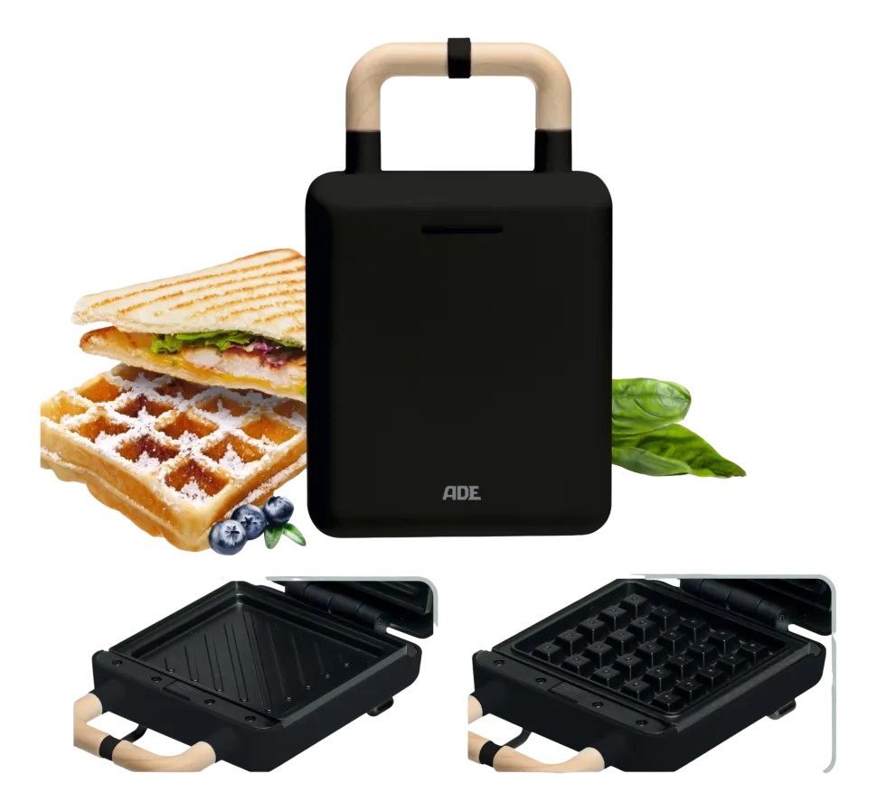 Tosti- en wafelijzer ADE 2-in-1 Zwart 23