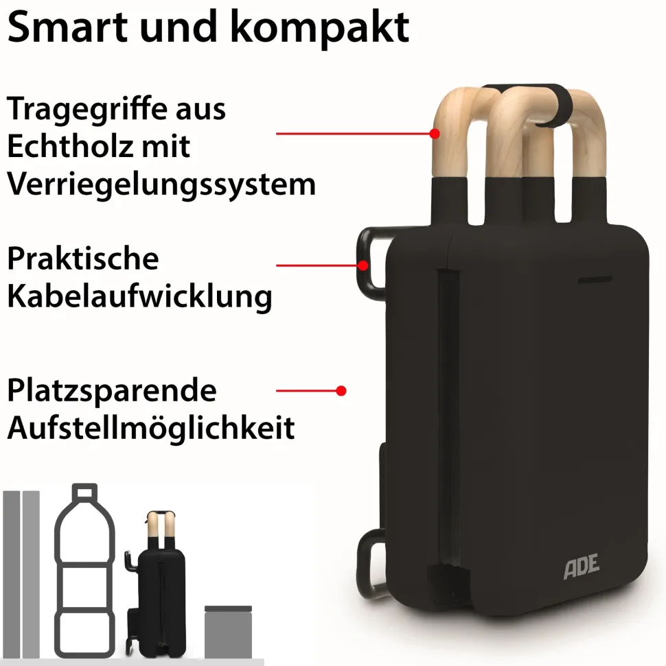 Tosti- en wafelijzer ADE 2-in-1 Zwart 23