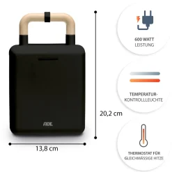 Tosti- en wafelijzer ADE 2-in-1 Zwart 23
