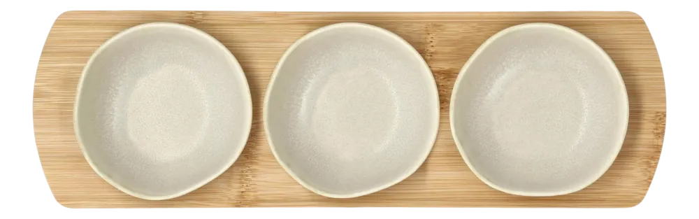 Villa Collection Tray Met Kommetjes Shoku Soft Beige 32 x 10 cm