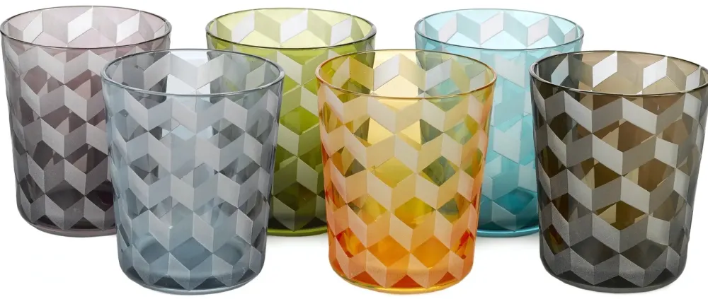 POLSPOTTEN Tumbler Blocks Multi (Set van 6) Hot