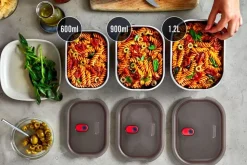 Vershoudbakje Black+Blum Meal Prep Mixed Grijs (Set van 3)