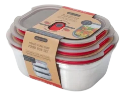 Vershoudbakje Black+Blum Meal Prep Mixed Grijs (Set van 3)