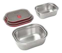 Vershoudbakje Black+Blum Meal Prep Mixed Grijs (Set van 3)