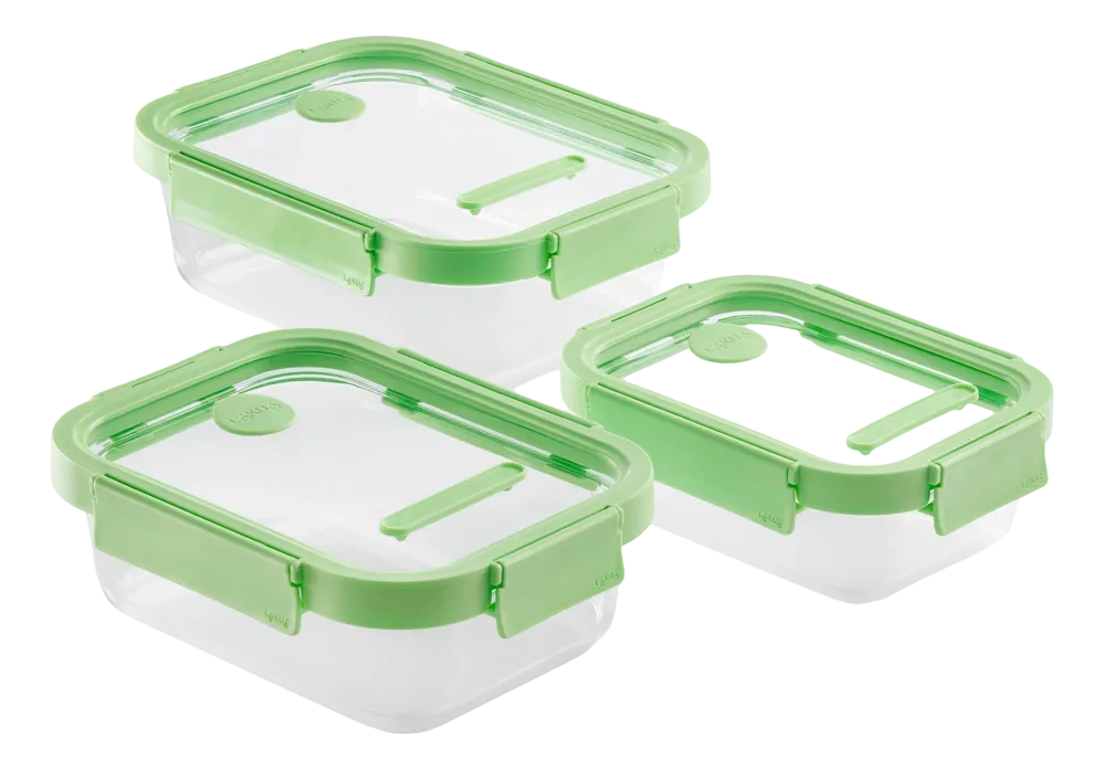 Lekue Vershoudbakje Lékué doos Glas set van 3 Green Sale