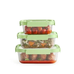 Lekue Vershoudbakje Lékué doos Glas set van 3 Green Sale