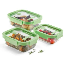 Lekue Vershoudbakje Lékué doos Glas set van 3 Green Sale