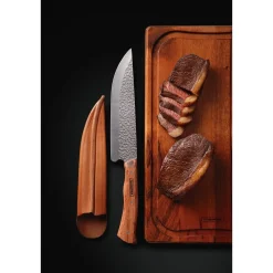 Vleesmes Tramontina Nomade Bruin met Lederen Houder 20 cm