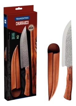 Vleesmes Tramontina Nomade Bruin met Lederen Houder 20 cm
