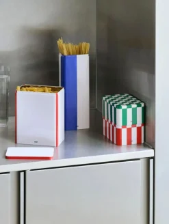 Voorraadbus HAY Tin Container Slim Blue And Off-White