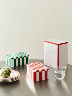 HAY Voorraadbus Tin Container Small Green And Off-White Hot