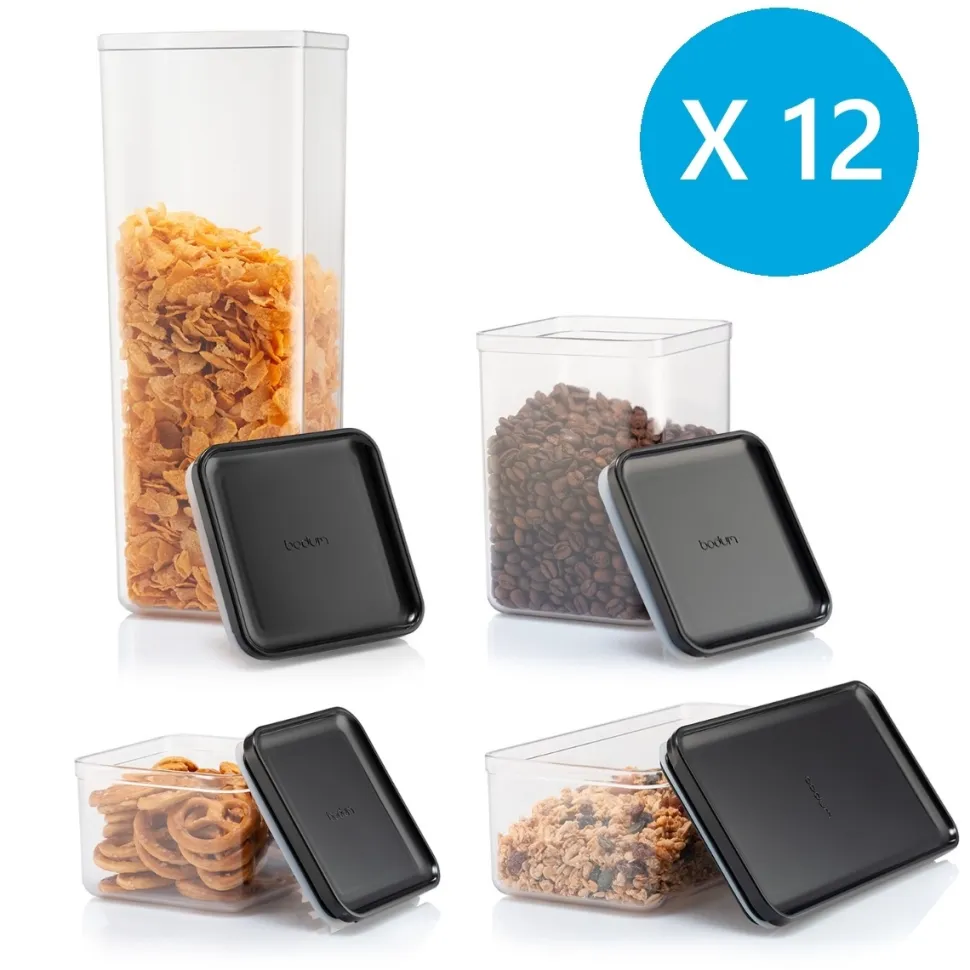 Voorraadpot Bodum Bodum Canteen Black (Set van 12)