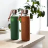 Waterfles Black+Blum Glass Water Bottle Groen 600 ml