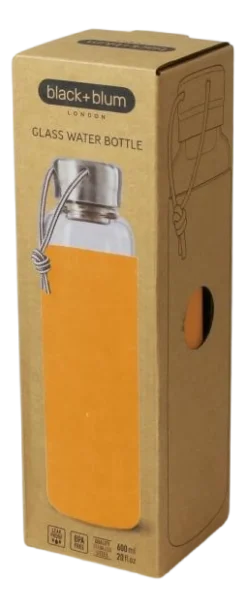 Black+Blum Waterfles Glass Water Bottle Oranje 600 ml Discount