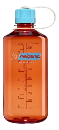 Waterfles Nalgene Narrow-Mouth Flame Blue Atoll 1 L