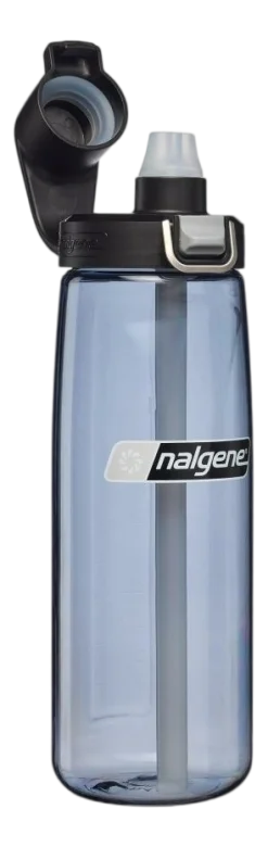 Nalgene Waterfles Straw Bottle Grey / Black Cap 650 ml
