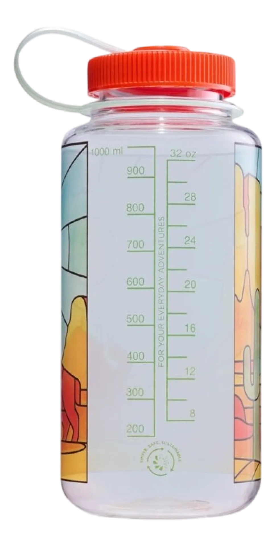 Waterfles Nalgene Wide Mouth 1000ml Clear Stained Glass Desert