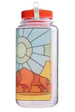 Waterfles Nalgene Wide Mouth 1000ml Clear Stained Glass Desert