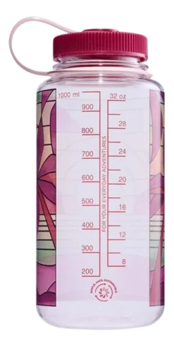 Waterfles Nalgene Wide Mouth 1000ml Clear Stained Glass Sunset
