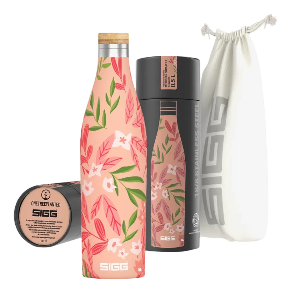 Waterfles Sigg Meridian Sumatra Flowers Pink-Red 0,5L