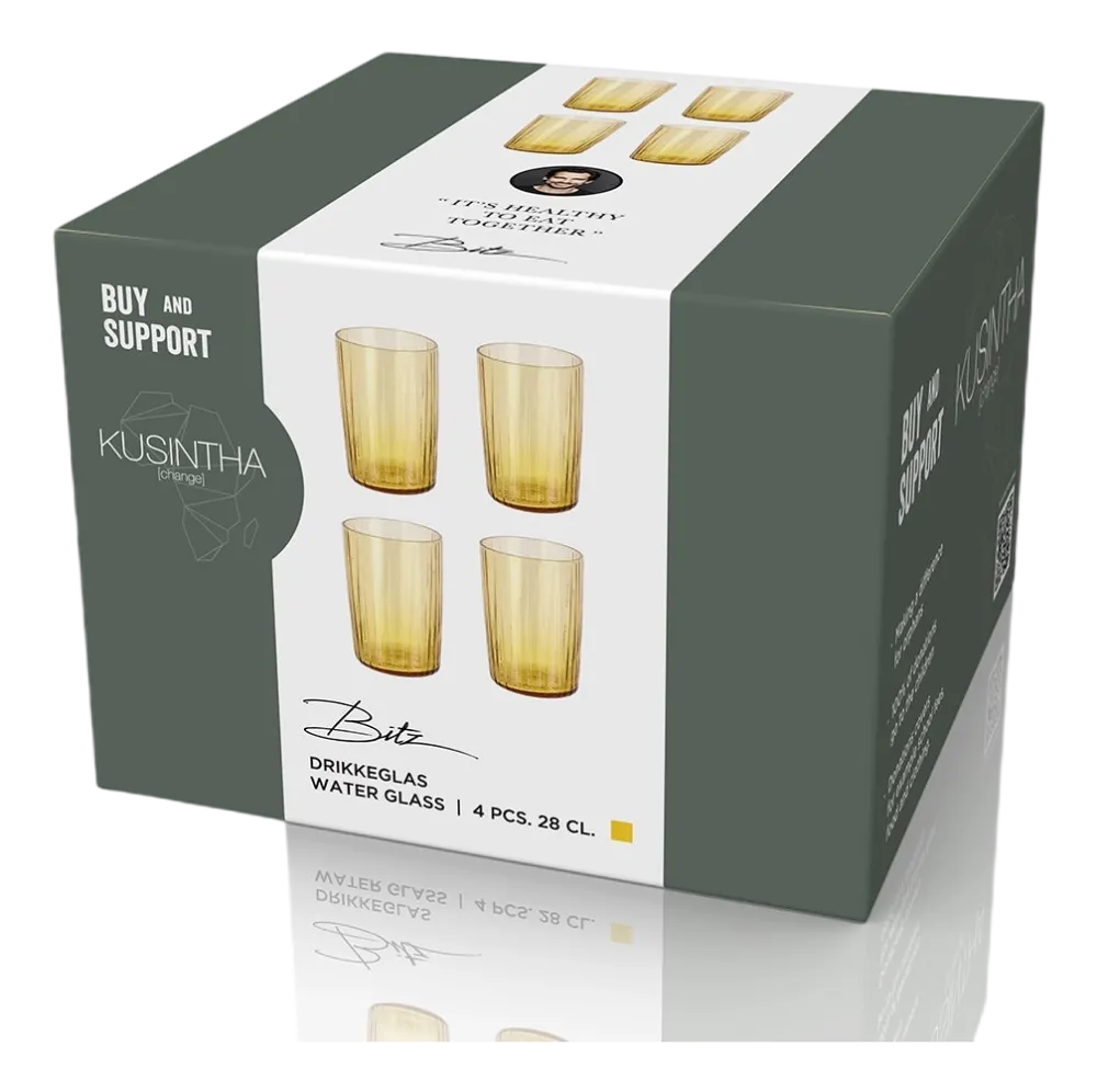 Bitz Waterglas Kustintha Amber 280 ml (Set van 4) Online