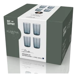 Bitz Waterglas Kustintha Blue 280 ml (Set van 4) Hot