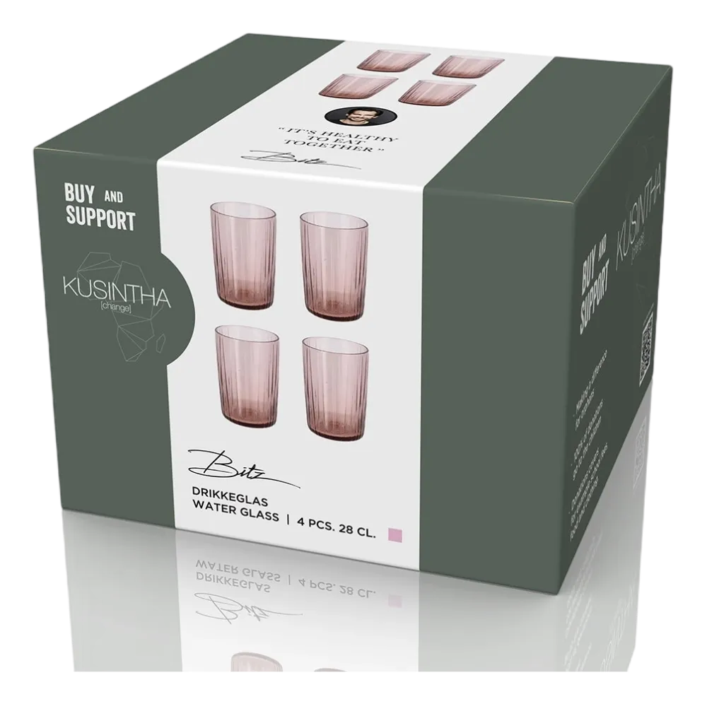 Bitz Waterglas Kustintha Pink 280 ml (Set van 4) Online
