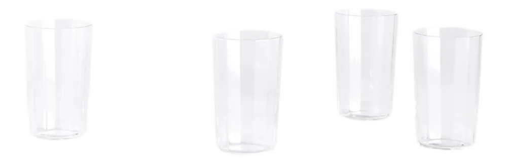 HAY Waterglas Angle Glass Medium H10 Clear (Set van 4) New