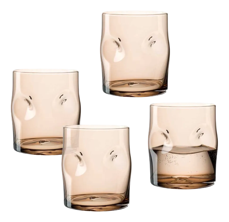 Waterglas Leonardo Vesuvio Bruin 300 ml (Set van 4)
