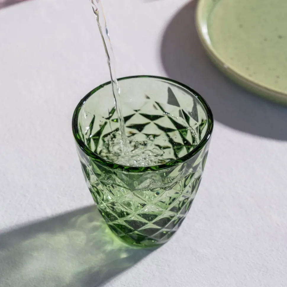 Waterglas Salt & Pepper Prisma Groen 220 ml (Set van 4)