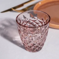 Salt & Pepper Waterglas Prisma Roze 220 ml (Set van 4) Best