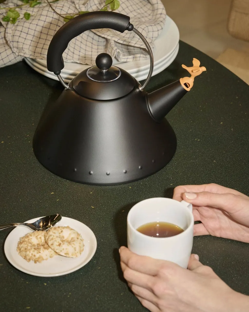 Waterkoker Alessi Kettle Bird Shaped Whistle Black 2.0L