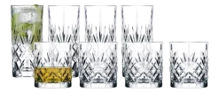 Whiskyglas / Longdrinkglas Lyngby Melodia Clear (Set van 8)