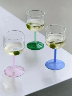HAY Wijnglas Tint Wine Glass Clear And Jade Light Blue (Set van 2) Online