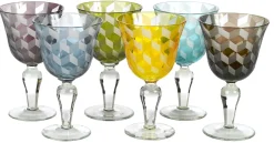 POLSPOTTEN Wijnglas Blocks Multi (Set van 6) Sale