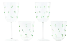 POLSPOTTEN Wijnglas Nob Green (Set van 2) Clearance
