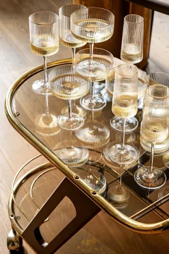 VT Wonen Wijnglas vtwonen with Gold Rim Clear 400 ml (Set van 4) Hot