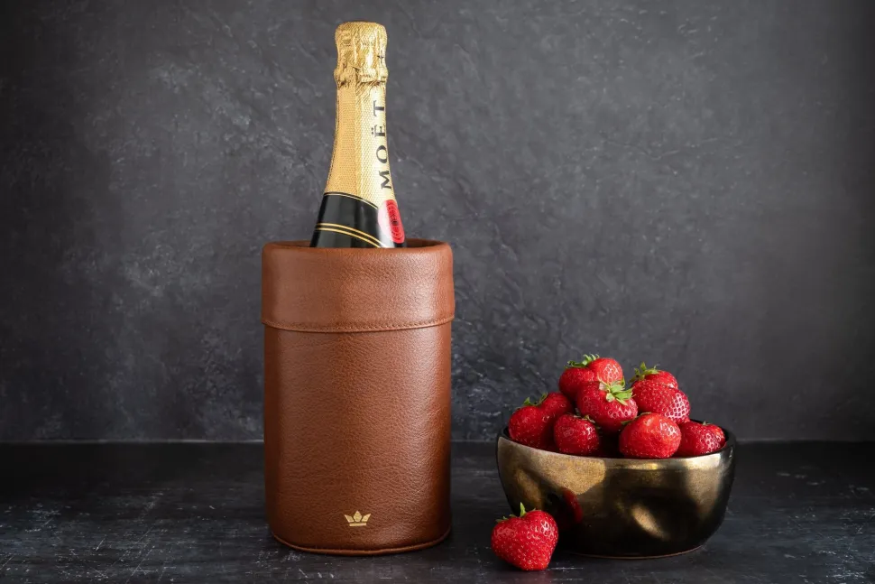 Wijnkoeler Dutchdeluxes Leather Vintage Cognac