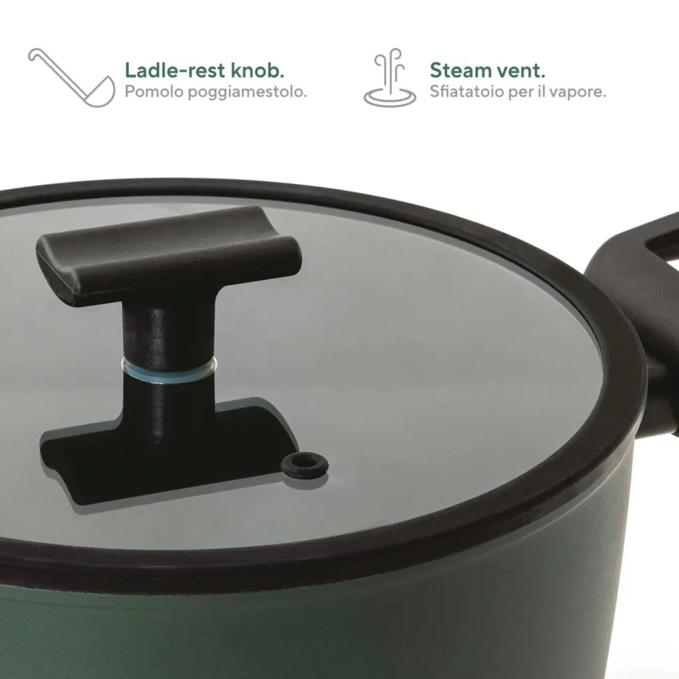 Wokpan Sambonet Titan Pro Green Double Induction1 Handle 30 cm