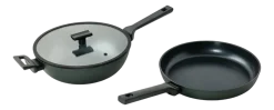 Wokpan Sambonet Titan Pro Green Double Induction1 Handle 30 cm