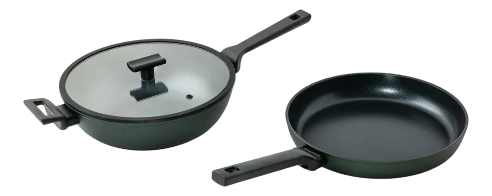 Wokpan Sambonet Titan Pro Green Double Induction1 Handle 30 cm