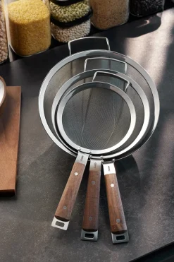 Gefu Zeef Met Houten Greep Passo Zilver 16 cm Outlet