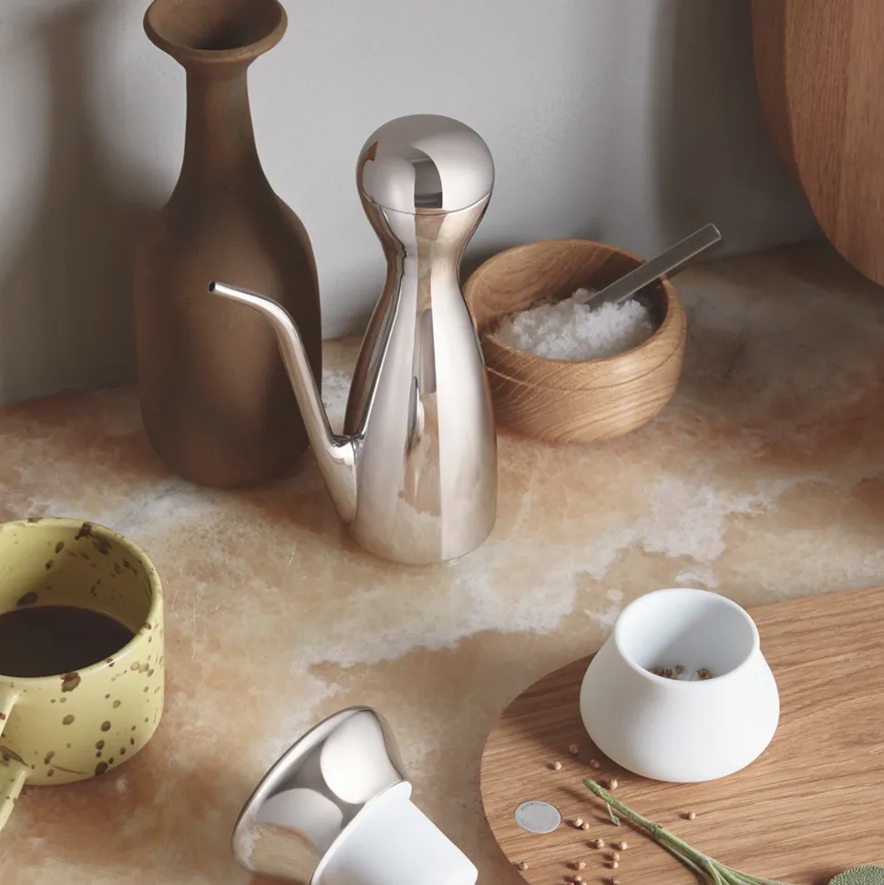 Zoutpot Georg Jensen Alfredo Mirror & Oak Wood